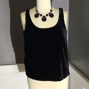Black velvet J. Crew tank blouse, brand new.